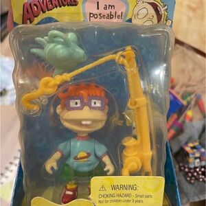 Poseable Chuckie Finster Action Figure - Blue and Yellow Vintage Toy